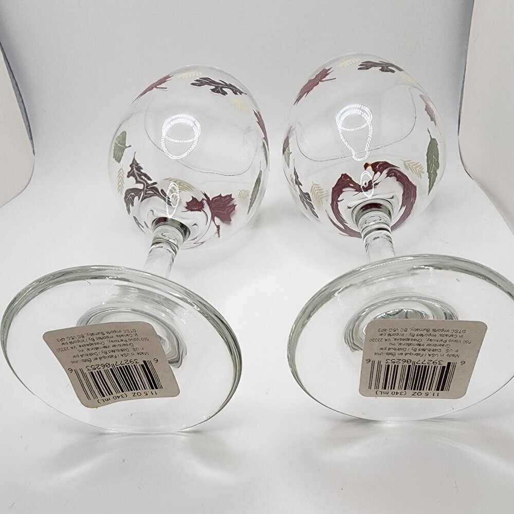 Set of 2 "Fall Leaves" Wine Glasses - Picture 5 of 8